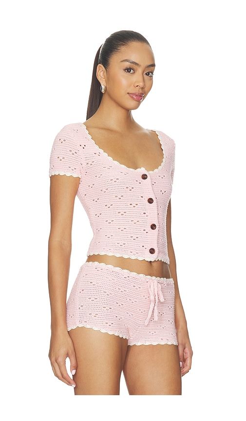 Bernadette Short Sleeve Top in Pink. - size L (also in M, S, XS) - MAJORELLE - Modalova