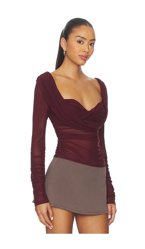 Simone Top in Burgundy. - size L (also in M, S, XL, XS) - MAJORELLE - Modalova