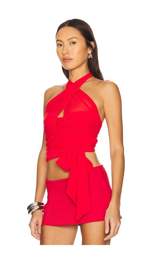 Charlize Halter Top in Red. - size S (also in XS) - MAJORELLE - Modalova