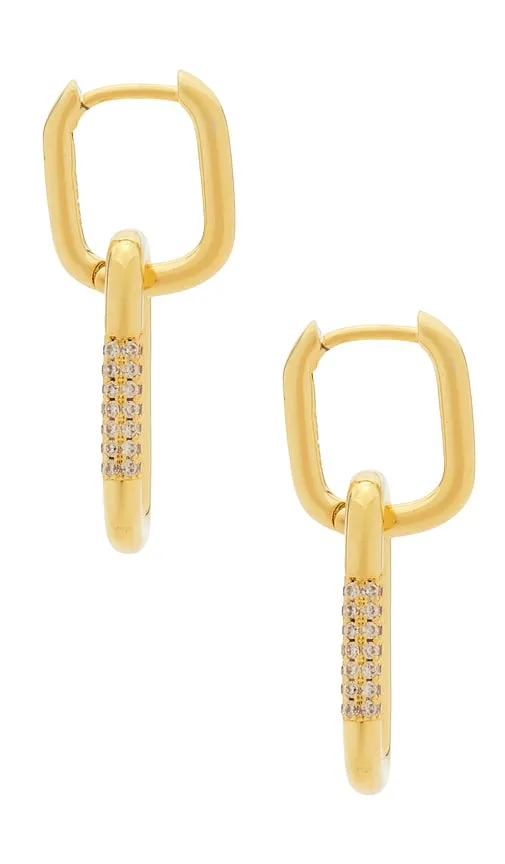 Double Lock Earrings in Metallic - Mazin Jewels - Modalova