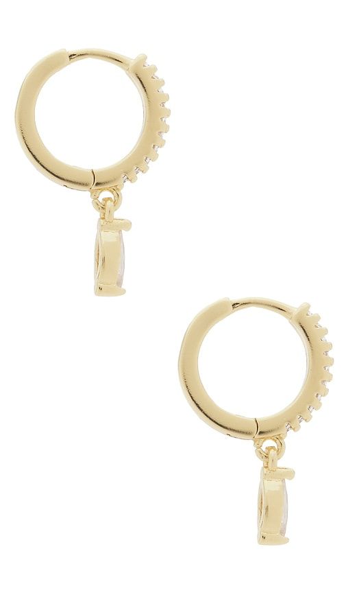Marquise Huggies Earring in Metallic - Mazin Jewels - Modalova