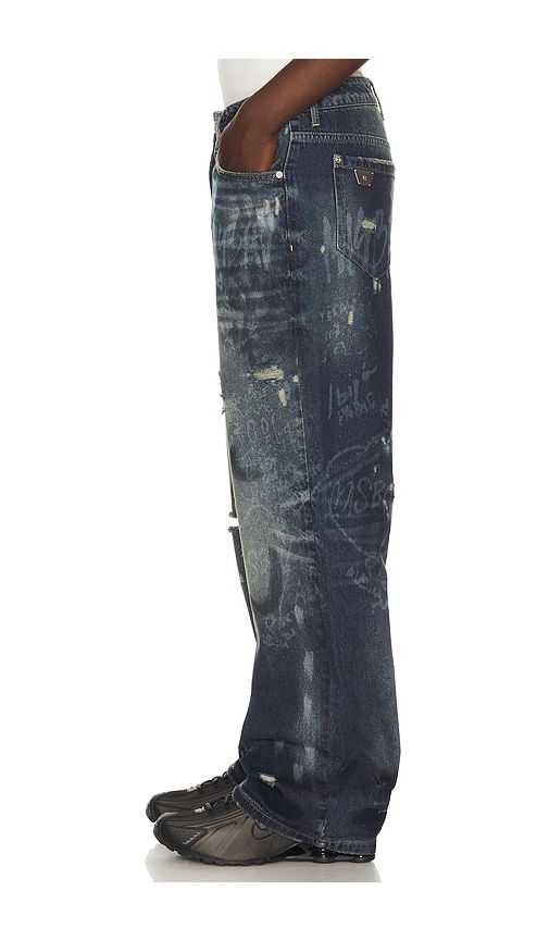 Laser Tagged Denim Jeans in Blue. - size 30 (also in 31, 32, 34, 36) - MISBHV - Modalova