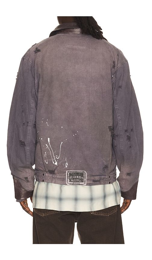Paint Splatter Canvas Work Jacket in Charcoal. - size L (also in M, S) - MISBHV - Modalova