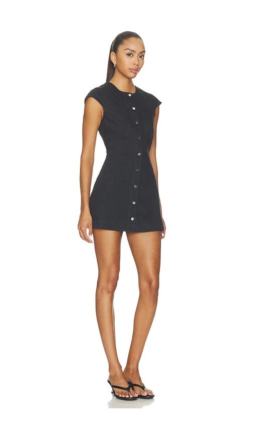Cap Sleeve Denim Mini Dress in Black. - size 0 (also in 2, 4, 6) - MATTHEW BRUCH - Modalova