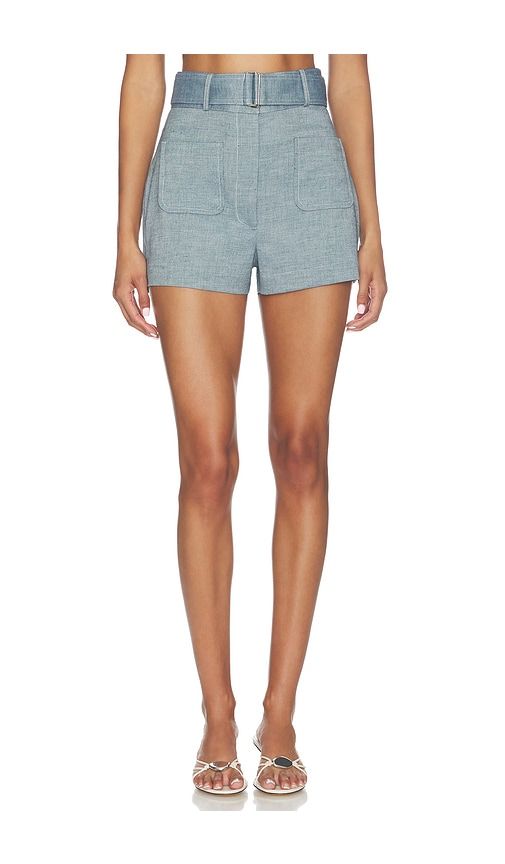 Belted Pocket Short in Blue. - size 0 (also in 4, 6) - MATTHEW BRUCH - Modalova