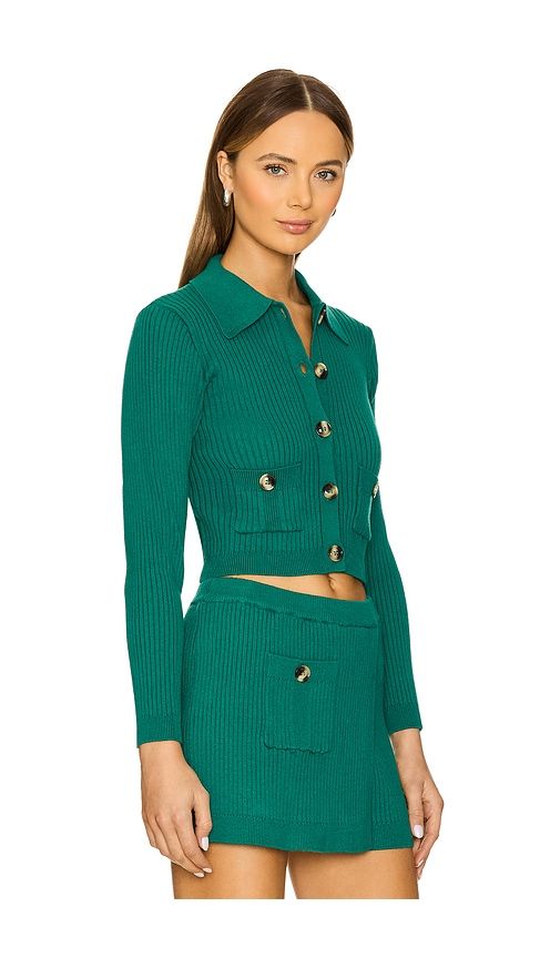 Knit Long Sleeve Collared Cardigan in Teal. - size M (also in S) - MATTHEW BRUCH - Modalova