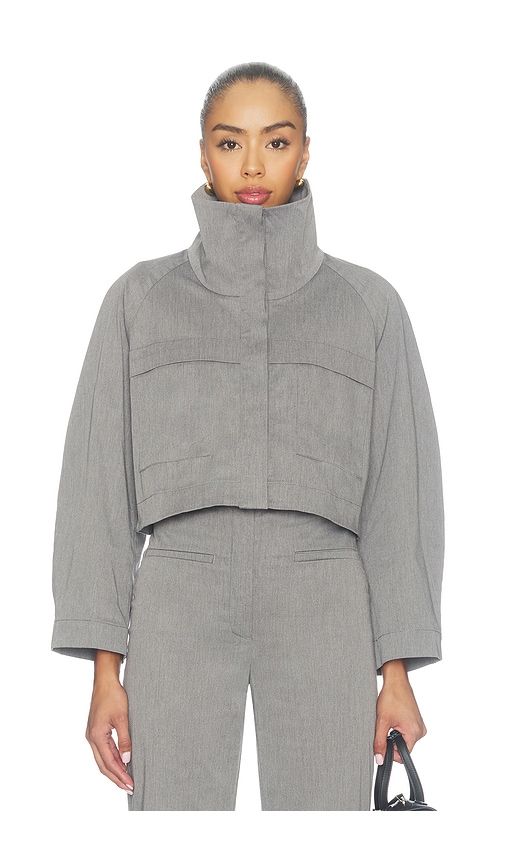 X REVOLVE Funnel Neck Swing Jacket in Grey. - size L (also in M, S, XS) - MATTHEW BRUCH - Modalova