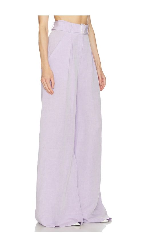 Wide Leg Pleated Pant in Lavender. - size 4 (also in 8) - MATTHEW BRUCH - Modalova