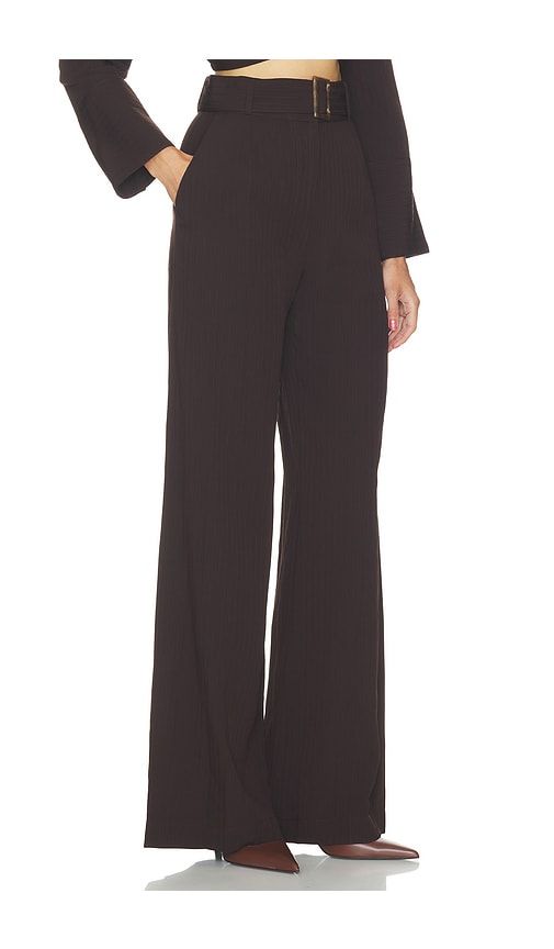 Belted Wide Leg Trouser in Brown. - size 0 (also in 10, 2, 4, 6, 8) - MATTHEW BRUCH - Modalova