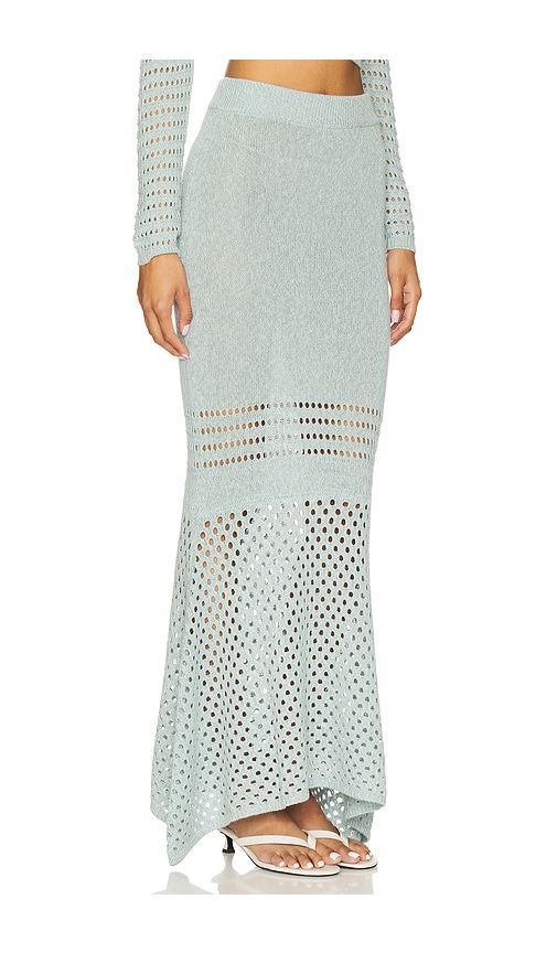 Striped Mesh Handkerchief Midi Skirt in Baby Blue. - size L (also in M) - MATTHEW BRUCH - Modalova