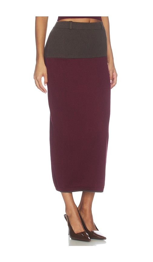 Colorblock Midi Skirt in Wine. - size M (also in XS) - MATTHEW BRUCH - Modalova