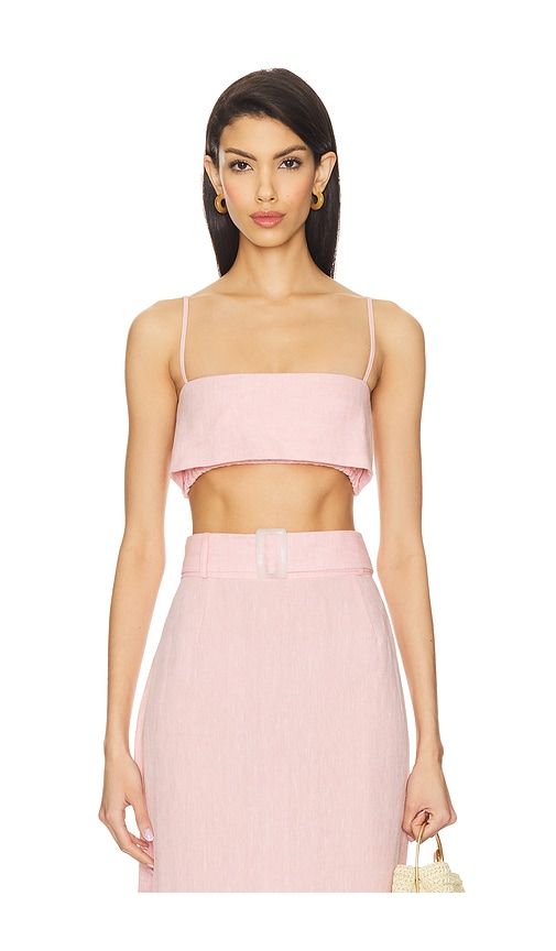 X REVOLVE Structured Bandeau Crop Top in Blush. - size L (also in M, S) - MATTHEW BRUCH - Modalova