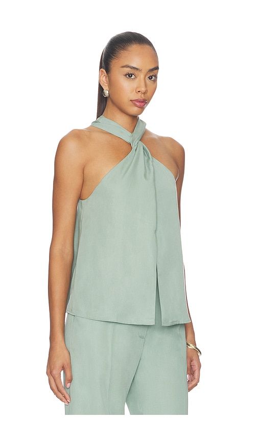 Twist Halter Top in Teal. - size L (also in S, XS) - MATTHEW BRUCH - Modalova