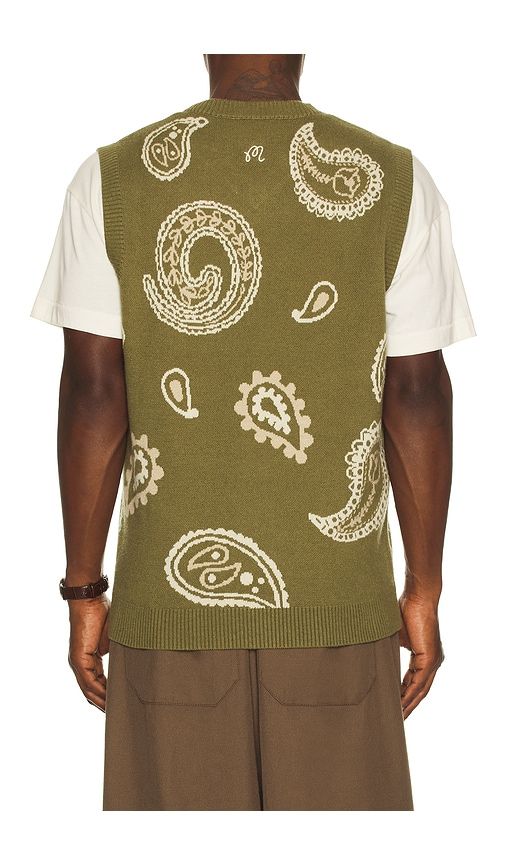 Paisley Sweater Vest in Olive. - size L (also in S) - Malbon - Modalova