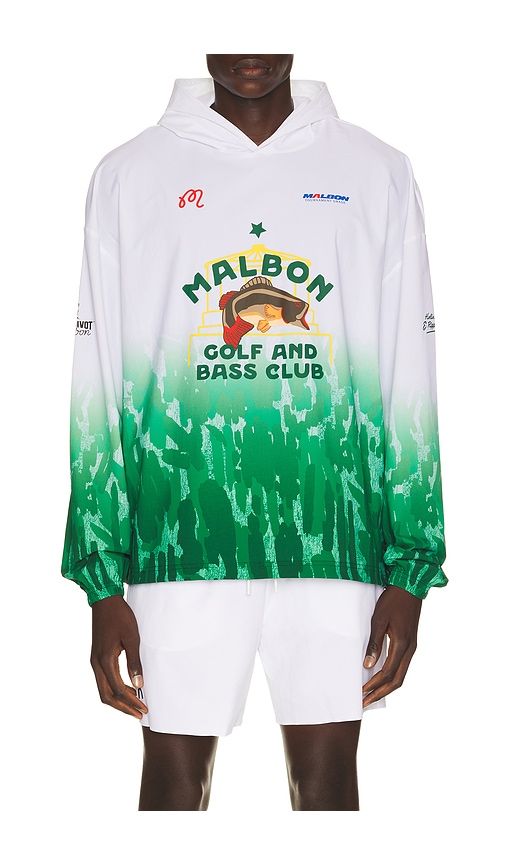 X Golf & Bass Club Sponsors Pullover Hoodie in White. - size L (also in M, S, XL/1X) - Malbon - Modalova