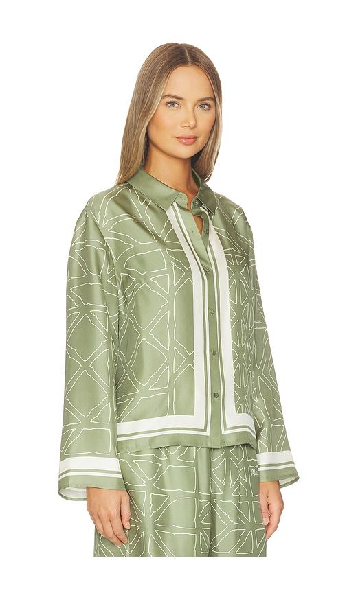 Irena Button Up Shirt in Sage. - size L (also in M, S, XS) - Malbon - Modalova