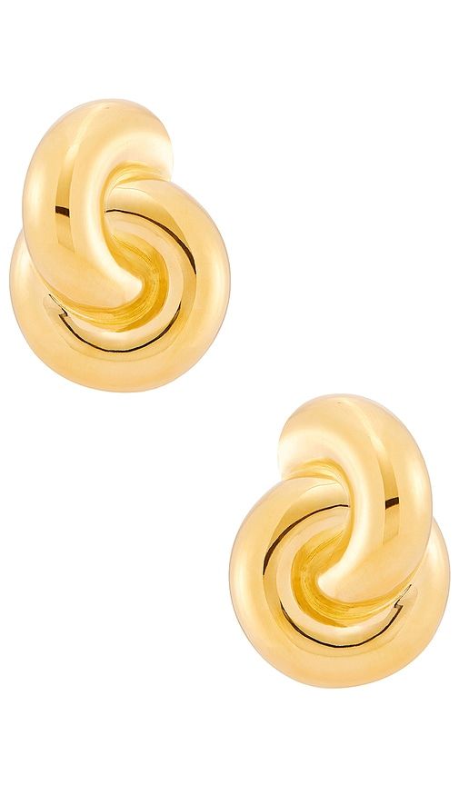 Jumbo Double Knot Earrings in Metallic Gold - MEGA - Modalova