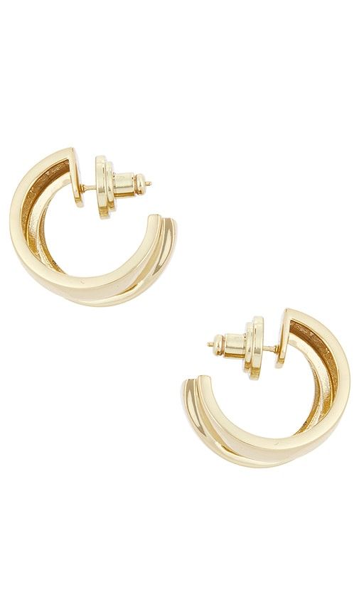 Chunky Double Hoop Earrings in Metallic Gold - MEGA - Modalova