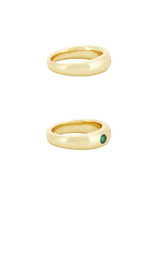 Emerald And Clear CZ Pinky Ring Set Of 2 in . Size 3. Also in 3.5, 4 - MEGA - Modalova