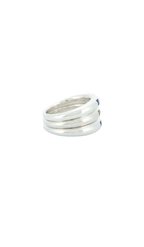 Gypsy Blue Stacked Ring in Metallic Silver. - size 6 (also in 7, 8) - MEGA - Modalova