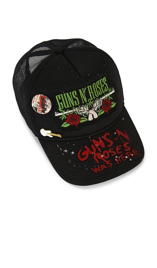 Guns N' Roses Hand Painted Patched & Pinned Trucker Hat in - Madeworn - Modalova