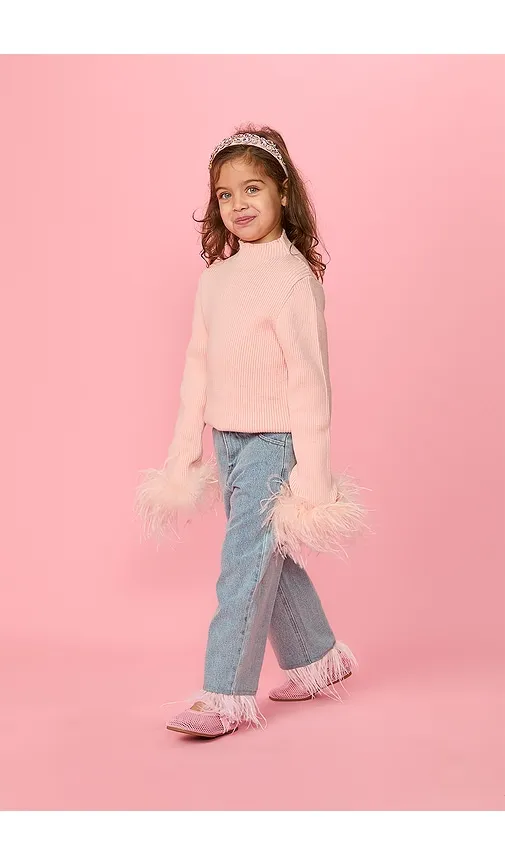 Kids Alexis Feather Jeans in Blue. - size 10 (also in 6) - MINI DREAMERS - Modalova