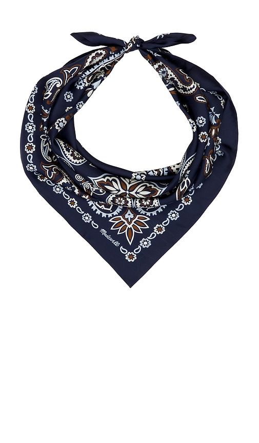 Medium Silk Bandana in Petit Flower Deep Indigo in - Madewell - Modalova