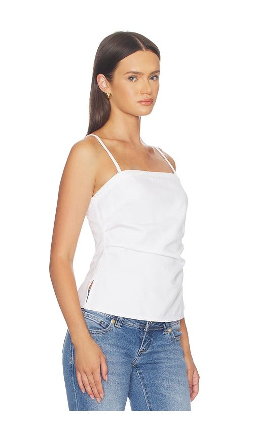 Airy Denim Ruched Squareneck Tank in White. - size 10 (also in 12, 14, 16, 2, 4, 6, 8) - Madewell - Modalova