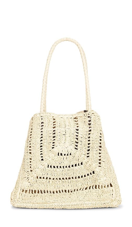 Large Eyelet Raffia Tote in Neutral - Madewell - Modalova