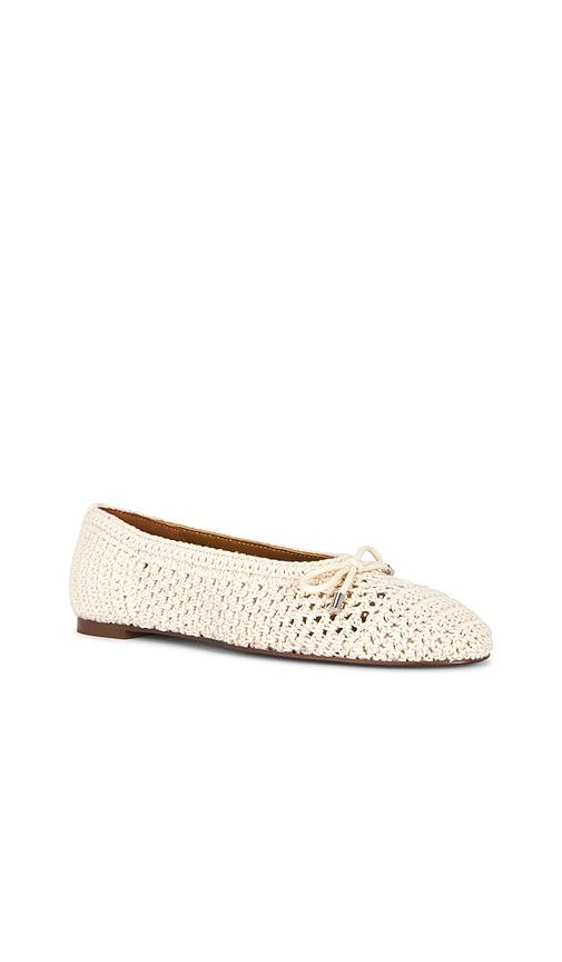 Hester Crochet Ballet Flat in Ivory. - size 10 (also in 7, 9) - Madewell - Modalova