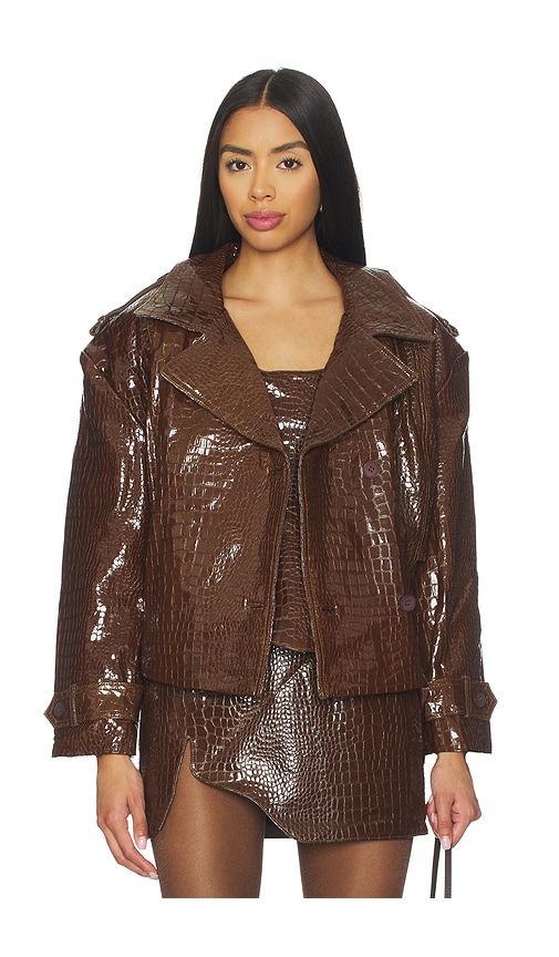 Brooklyn Trench Leather Coat in Brown. - size S (also in L) - Mother of All - Modalova