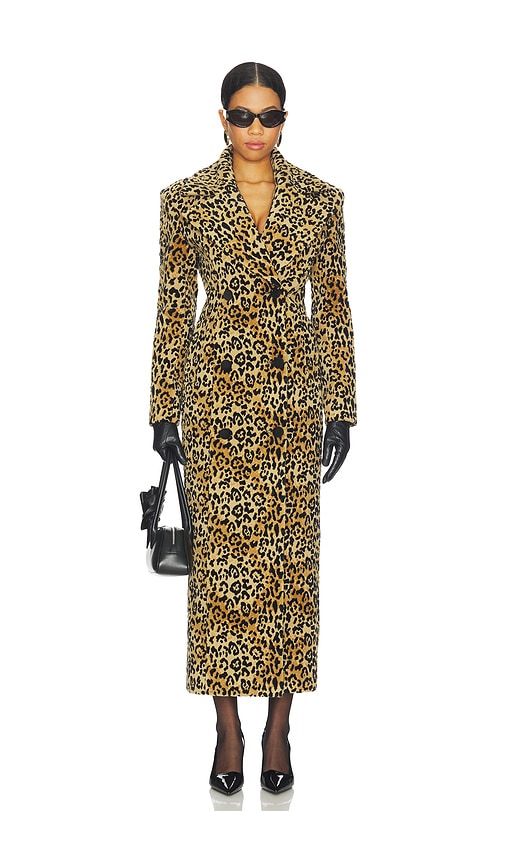Jacquard Fitted-Waist Coat in Tan. - size 34/2 (also in 40/8) - Markgong - Modalova