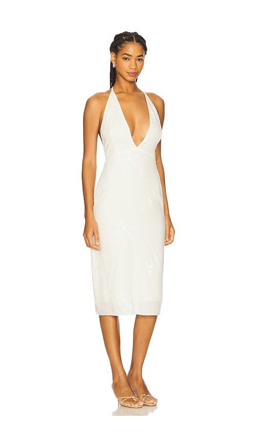 X REVOLVE Midi Dress With V Neckline in . - size L (also in M, S, XS) - Milkwhite - Modalova