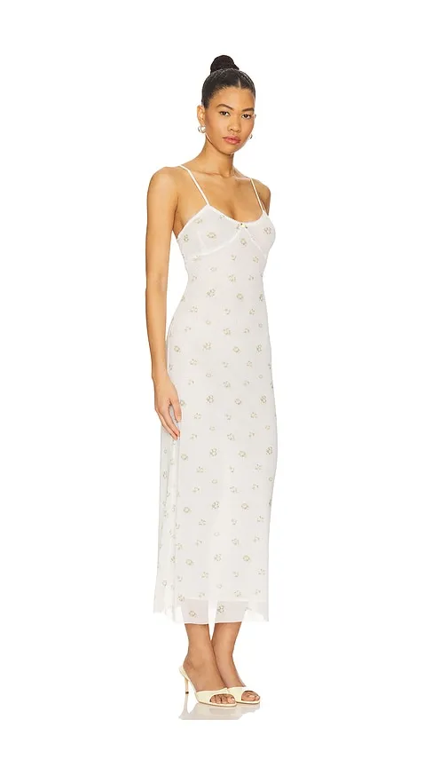 Lingerie Long Mesh Dress in Ivory. - size L (also in M) - Milkwhite - Modalova