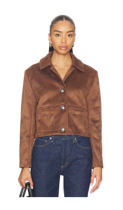 Cropped Faux Leather Jacket in . - size L (also in M, XS) - Milkwhite - Modalova