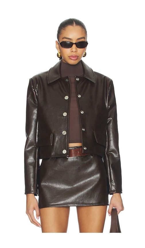 Cropped Faux Leather Jacket in . - size L (also in M, S, XS) - Milkwhite - Modalova