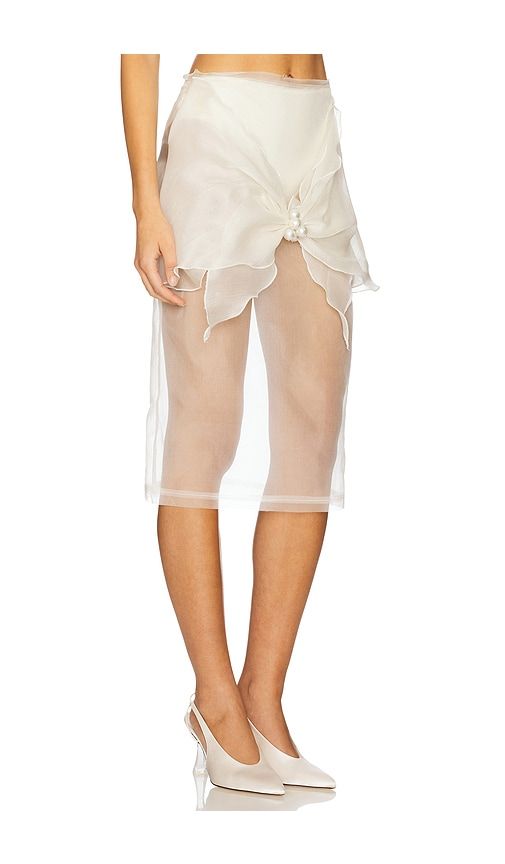 X REVOLVE Organza Midi Skirt With Big Bow in . - size L (also in M, S) - Milkwhite - Modalova