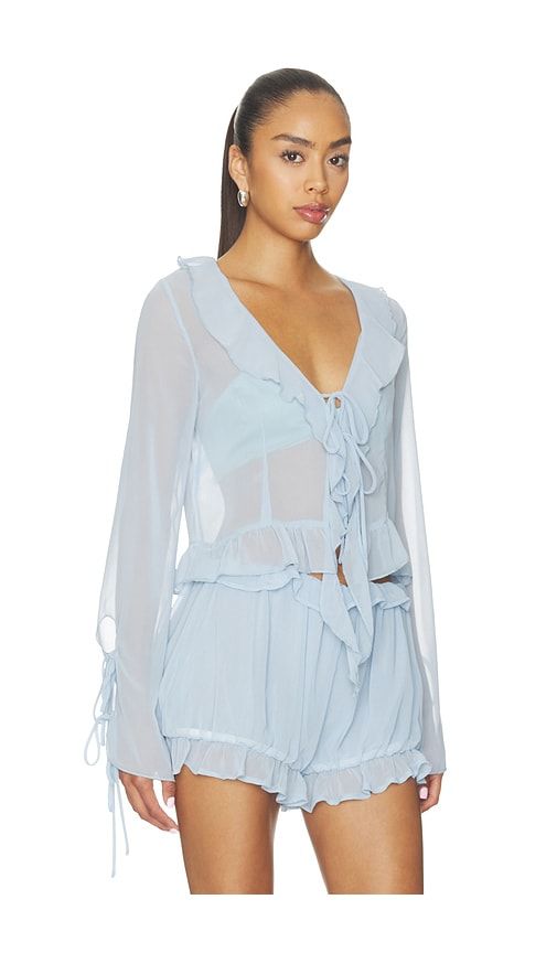 Ruffle Long Sleeve Shirt in . - size S (also in XS) - Milkwhite - Modalova