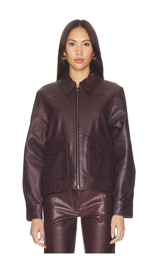 Pint Leather Jacket in Burgundy. - size L (also in M, S) - Mimchik - Modalova