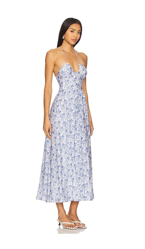 Evelyn Halter Midi Dress in Blue. - size L (also in M) - MINKPINK - Modalova