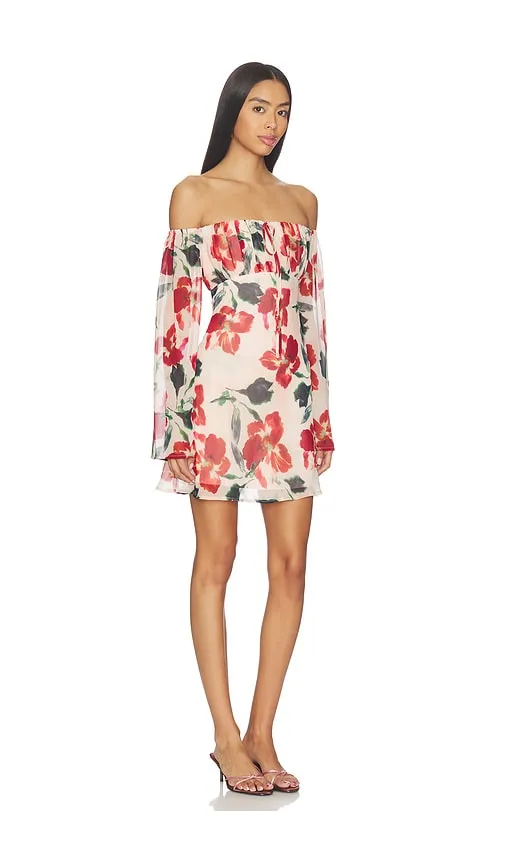 Arabella Off Shoulder Dress in Blush. - size L (also in M, S, XS) - MINKPINK - Modalova