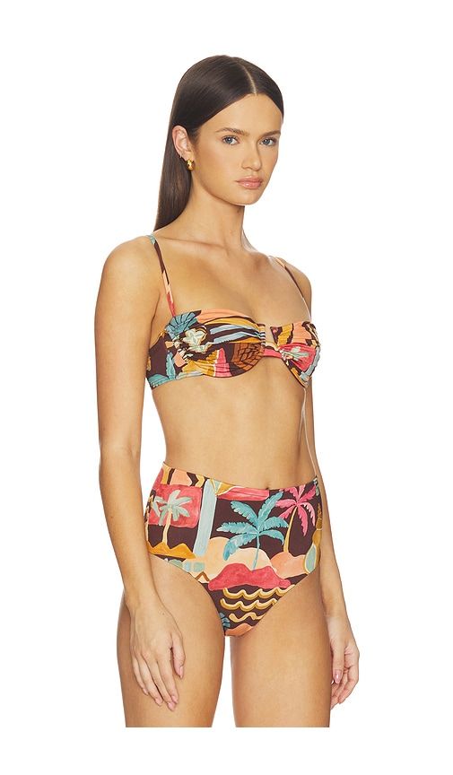 Isola Gathered Bikini Top in Chocolate. - size M (also in S, XS) - MINKPINK - Modalova