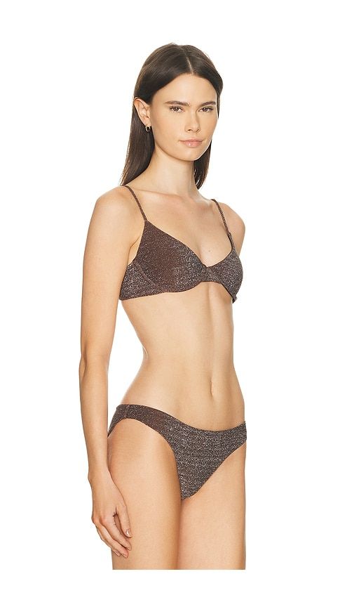 Lurex Bosa Bikini Top in Chocolate. - size M (also in S) - MIKOH - Modalova