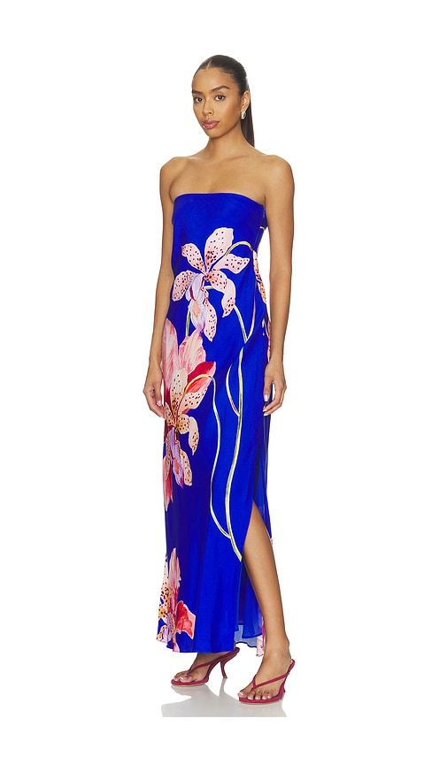 Vera Satin Floral Maxi Dress in Royal. - size 0 (also in 10, 4, 8) - MILLY - Modalova