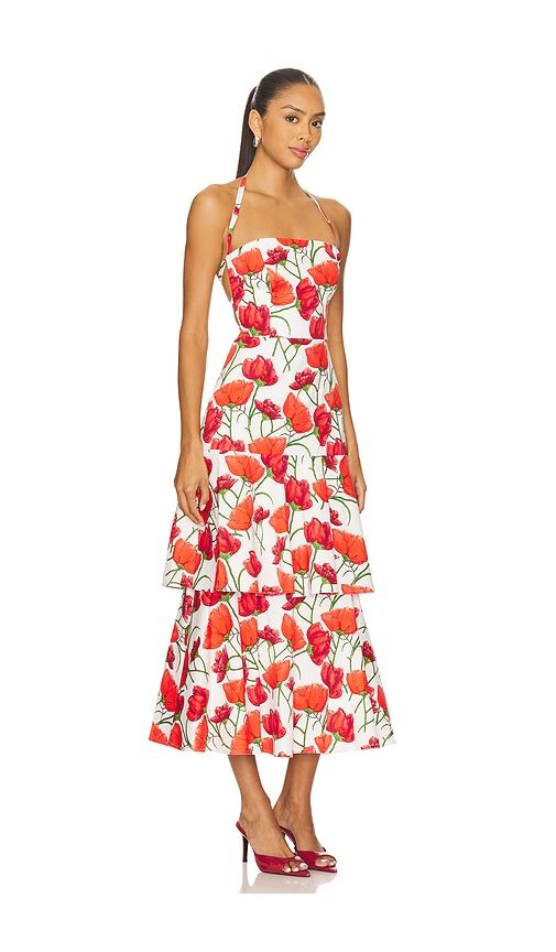 Red Peonia Poplin Dress in White. - size 2 (also in 4, 6) - MILLY - Modalova