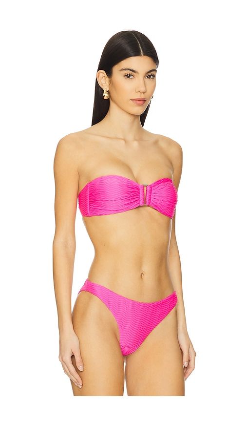 Margot Textured Chevron Bandeau Bikini Top in . - size S (also in XS) - MILLY - Modalova