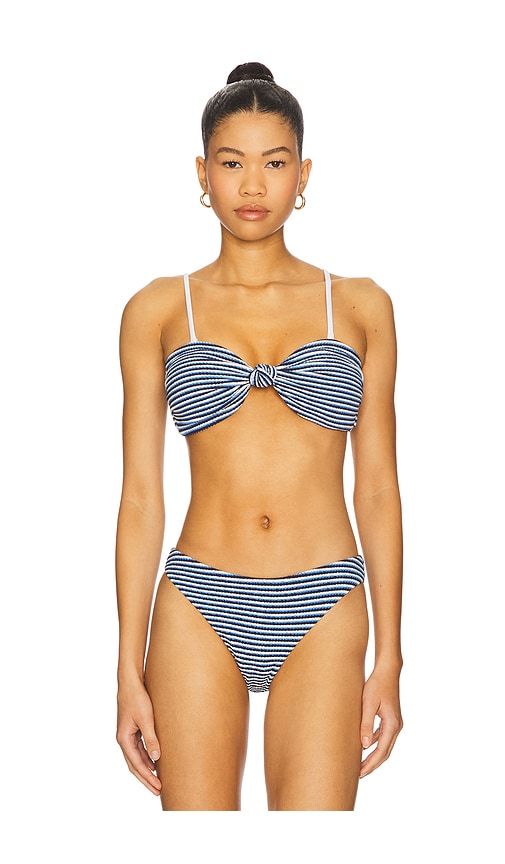Stripe Knot Bandeau Bikini Top in . - size L (also in M) - MILLY - Modalova