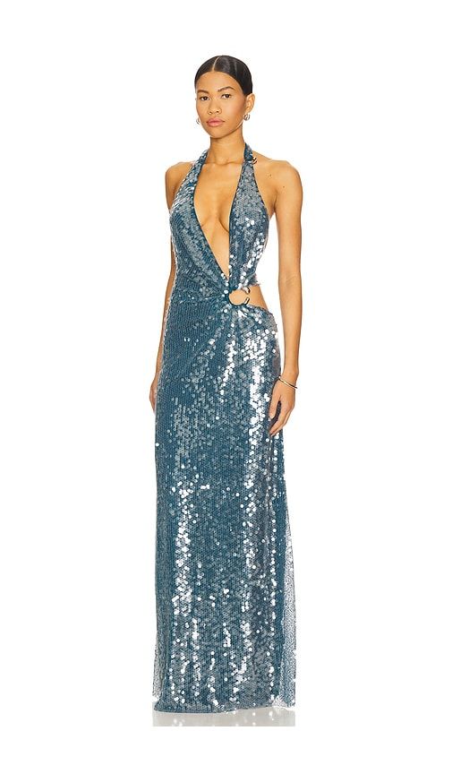 The Devon Sequin Dress in Blue. - size M (also in XL, XS) - MISHA - Modalova