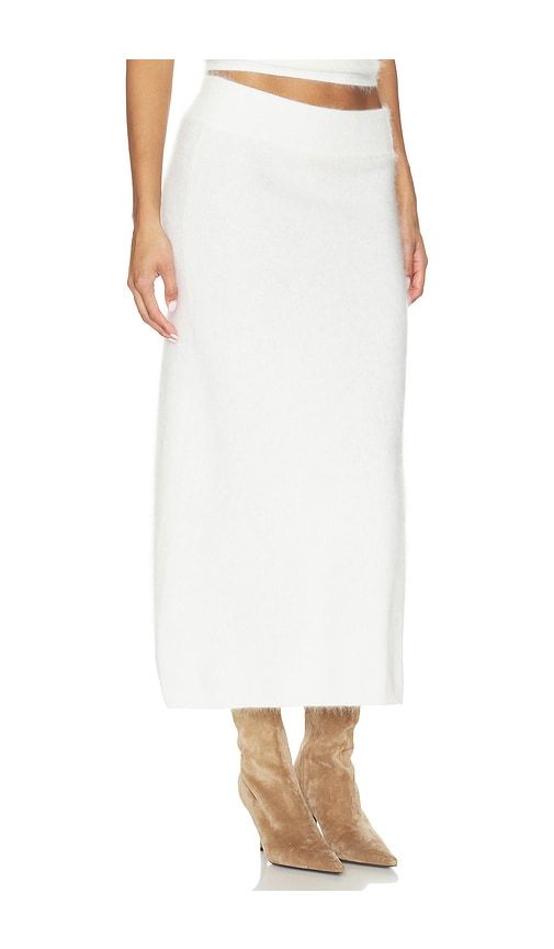 Brushed Cashmere Skirt in White. - size L (also in M, S, XS) - MISHA - Modalova