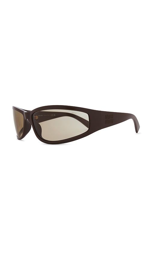 Miu Miu Shield Sunglasses in Brown - Miu Miu - Modalova